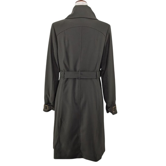 Vintage Green Military Trench‎ Coat Kristen Blake Studio Collection Belted M - Picture 4 of 7
